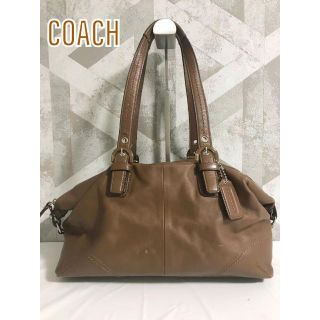 コーチ(COACH)のCOACH コーチ F17220 レザー トートバッグ ショルダーバッグ 茶色(トートバッグ)