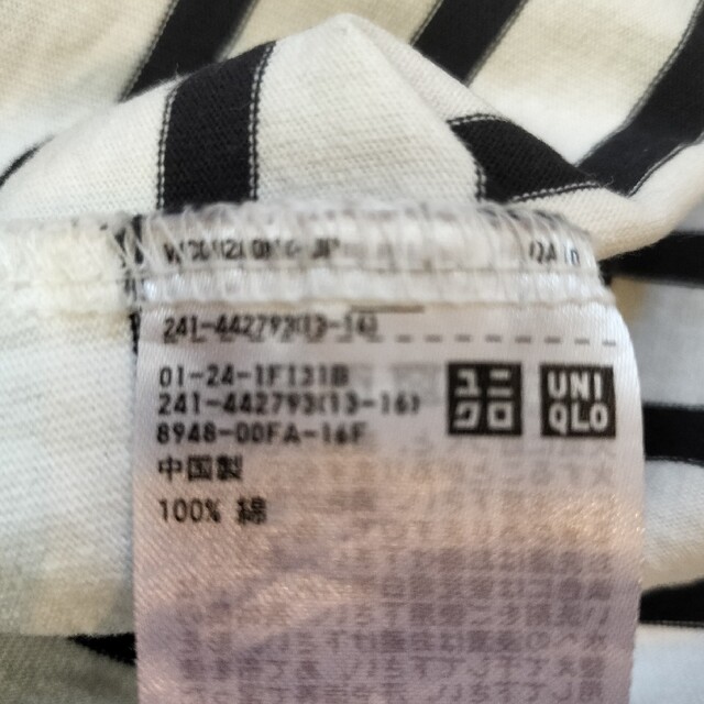 UNIQLO(ユニクロ)のUNIQLO白黒ボーダーロンＴ レディースのトップス(Tシャツ(長袖/七分))の商品写真