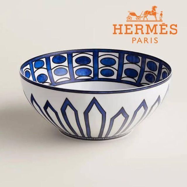Hermes - 【廃盤 新品】エルメス　ブルーダイユール　サラダボウル　ラージ　25cm