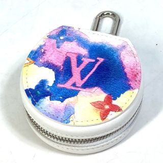 ルイヴィトン(LOUIS VUITTON)のルイヴィトン LOUIS VUITTON エテュイ イヤフォン GI0590 ウォーターカラー モノグラム バッグチャーム キーホルダー イヤフォンケース レザー マルチカラー 美品(その他)