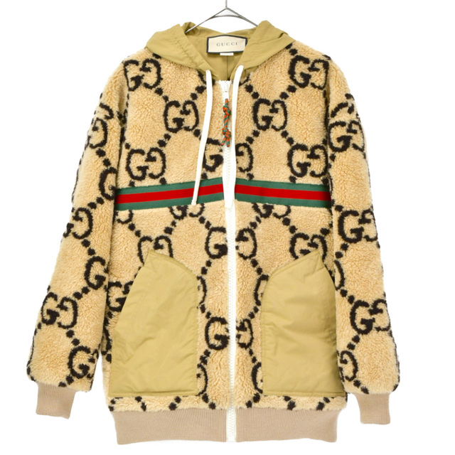 Gucci(グッチ)のGUCCI グッチ 23SS マキシGG ウールジャージジップアップジャケット 716387 メンズのジャケット/アウター(フライトジャケット)の商品写真