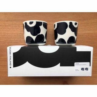 マリメッコ(marimekko)のマリメッコ　ウニッコ　ラテマグ　ダークブルー×ホワイト(食器)