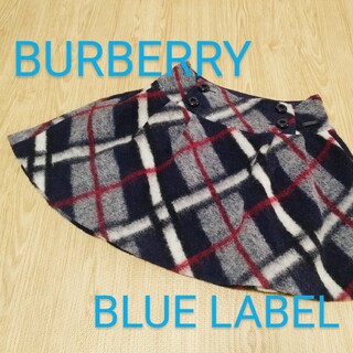 バーバリーブルーレーベル(BURBERRY BLUE LABEL)のBURBERRY　フレアスカート　ネイビー(ひざ丈スカート)