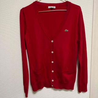 ラコステ(LACOSTE)の【お値下げ】ラコステ赤カーディガン(カーディガン)