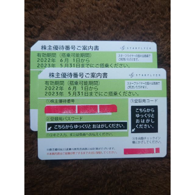 【tomoさま専用】スターフライヤー優待券2023/5/31迄2枚 チケットの優待券/割引券(その他)の商品写真