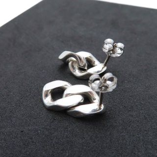 エルメス ブックルセリエ チェーン シルバー ピアス スタッド 750