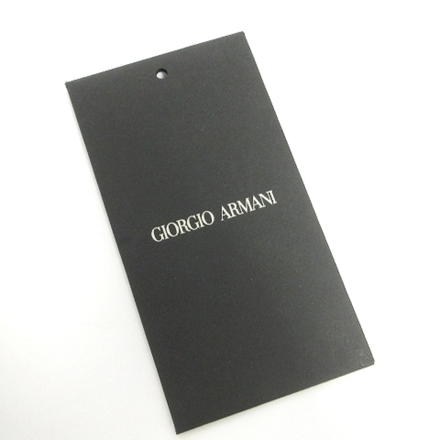 ジョルジオアルマーニ 手帳カバー 二つ折り レザー ロゴ 黒 小物 ■SM0 8