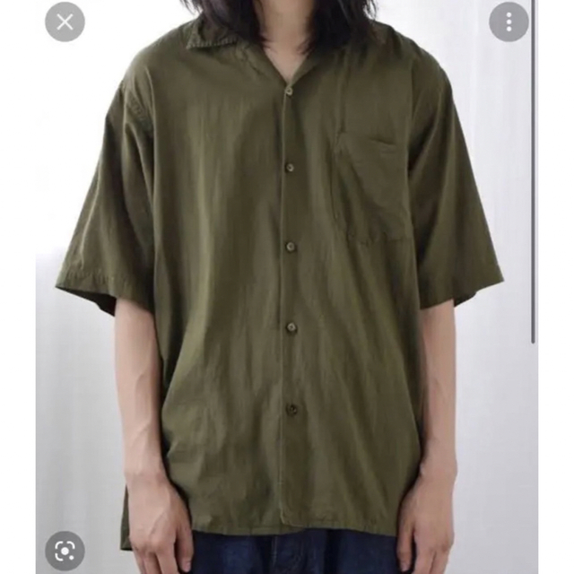 COMOLIコモリ ベタシャン オープンカラーシャツ サイズ3 OLIVE 売上No