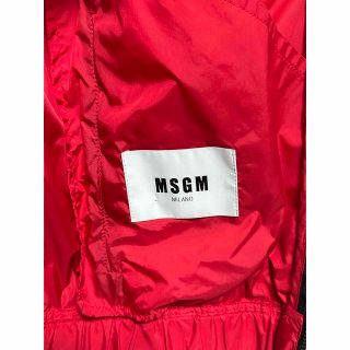 MSGM ナイロンジップアップパーカー レッド メンズ 44-