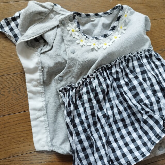 ベビー 70 夏 ロンパース 女の子 スカート 半袖 切り返し キッズ/ベビー/マタニティのベビー服(~85cm)(ロンパース)の商品写真