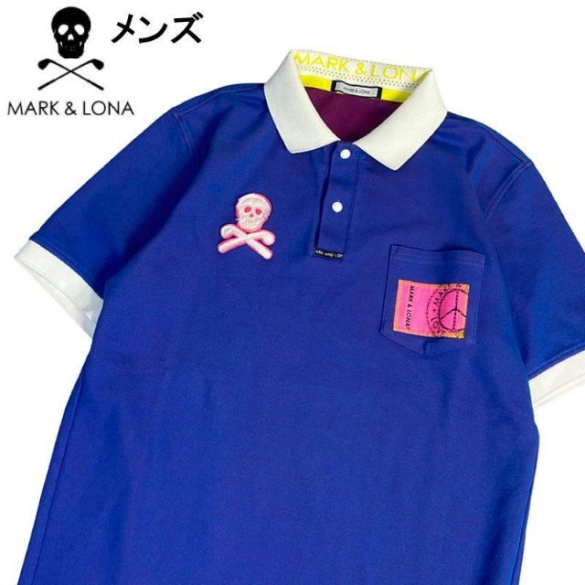 MARK&LONA マークアンドロナ 半袖ポロシャツ ブルー 46 最安 www.gold