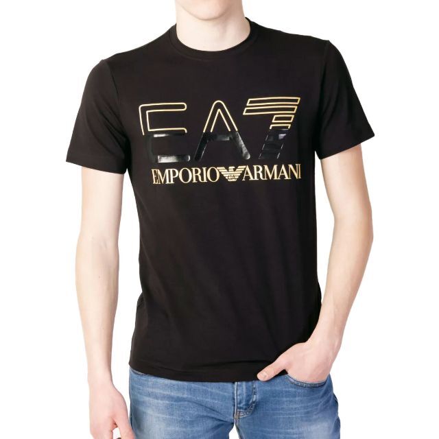 EMPORIO ARMANI EA7(エンポリオアルマーニイーエーセブン)の63 EMPORIO ARMANI EA7 ブラック Tシャツ size L メンズのトップス(Tシャツ/カットソー(半袖/袖なし))の商品写真