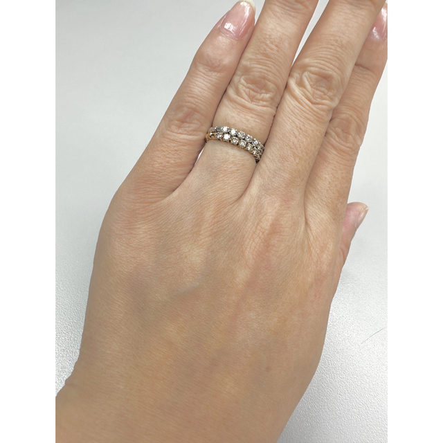 K18YG ダイヤストレッチリング☆サイズ9号〜フリーサイズ✨ レディースのアクセサリー(リング(指輪))の商品写真