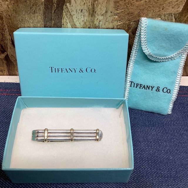 Tiffany silver925 750 K18 コンビネクタイピン ビジネス-