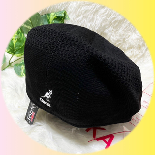 大人気‼️KANGOL✳︎ベレー帽　メッシュ　韓国　ハンチング　黒(ハンチング/ベレー帽)