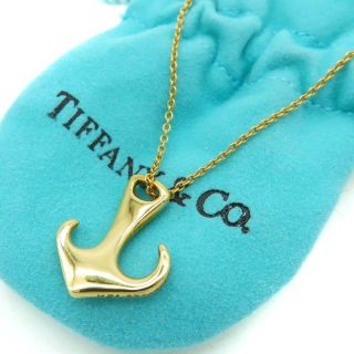 ティファニー(Tiffany & Co.)の極希少 美品 ティファニー イエロー ゴールド アンカー ネックレス AA242(ネックレス)