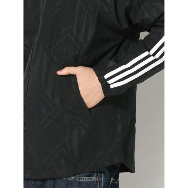 adidas(アディダス)のアディダスオリジナルス メンズ ウインドブレーカー モノグラム パーカー 黒 メンズのジャケット/アウター(ナイロンジャケット)の商品写真