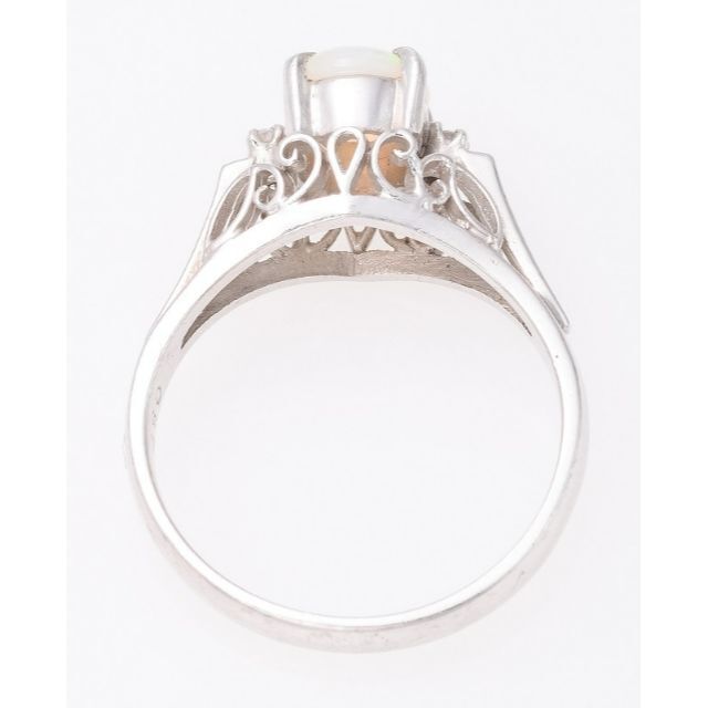 Pt900 ホワイトオパール・ダイヤモンド リング 品番r21-444 レディースのアクセサリー(リング(指輪))の商品写真