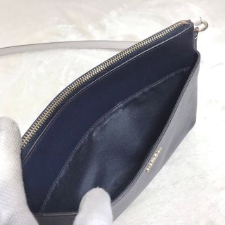 美品 COACH ショルダーバッグ ポーチ付き ネイビー バイカラー 馬車ロゴ