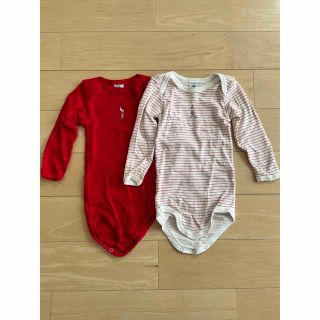 プチバトー(PETIT BATEAU)のプチバトー　ロンパース　長袖　ベビー(ロンパース)