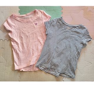 エイチアンドエム(H&M)のちょろり330様専用♪H＆M ハート ピンク ＆ ボーダー Tシャツ 2枚セット(Tシャツ/カットソー)