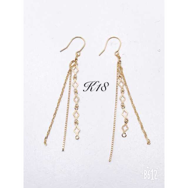 日経トレンディ K18 18金 3連ロングピアス レディース paradizo.ee