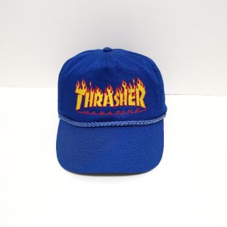 スラッシャー(THRASHER)の90s スラッシャー THRASHER キャップ FLAME CAP USA 青(キャップ)