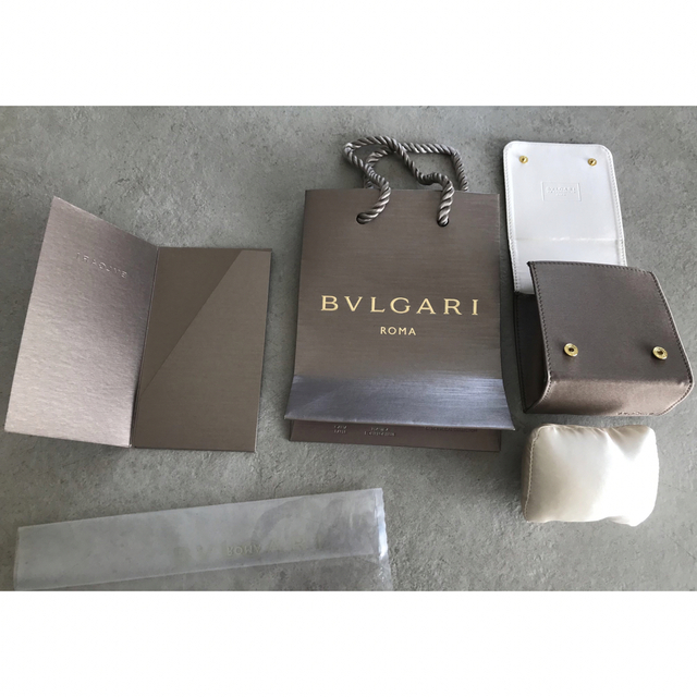 BVLGARI ブルガリ携帯用時計ケースとショップ袋、レインカバー、明細書ホルダ