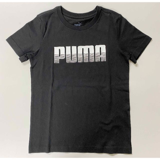 PUMA(プーマ)の新品 130 ★ PUMA プーマ ジュニア 半袖 ロゴ Tシャツ ブラック キッズ/ベビー/マタニティのキッズ服男の子用(90cm~)(Tシャツ/カットソー)の商品写真