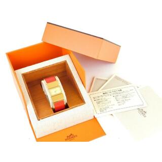 エルメス(Hermes)のrk2045  エルメス 腕時計 レッド リザードスキン 保存ケース付(腕時計)