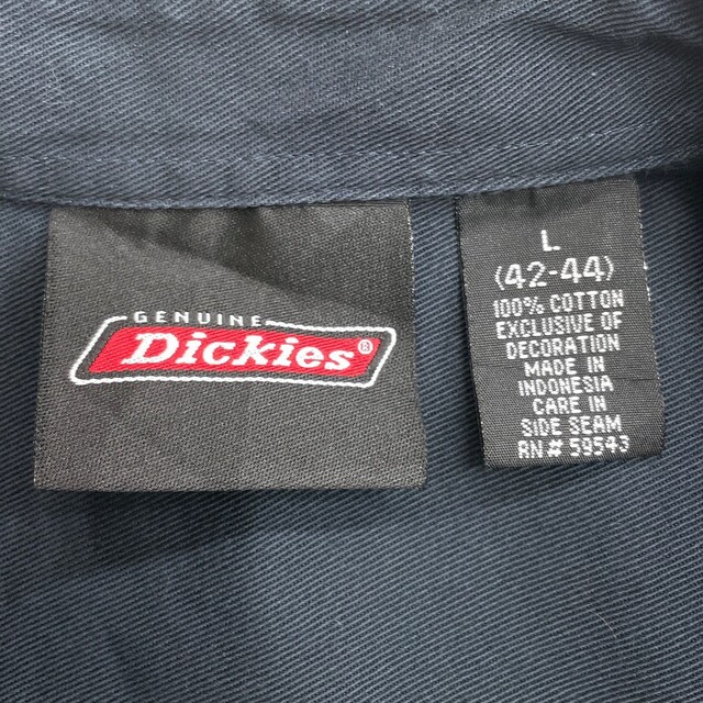 US古着 ディッキーズ Dickies ワークシャツ 半袖 ワッペン ツートーン サイズ：メンズ L ブラック×ライトグレー系【中古】