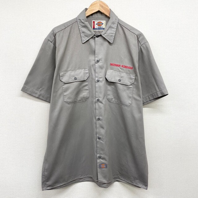 ディッキーズ Dickies 半袖 ボタンダウン ワークシャツ メンズL /eaa356653