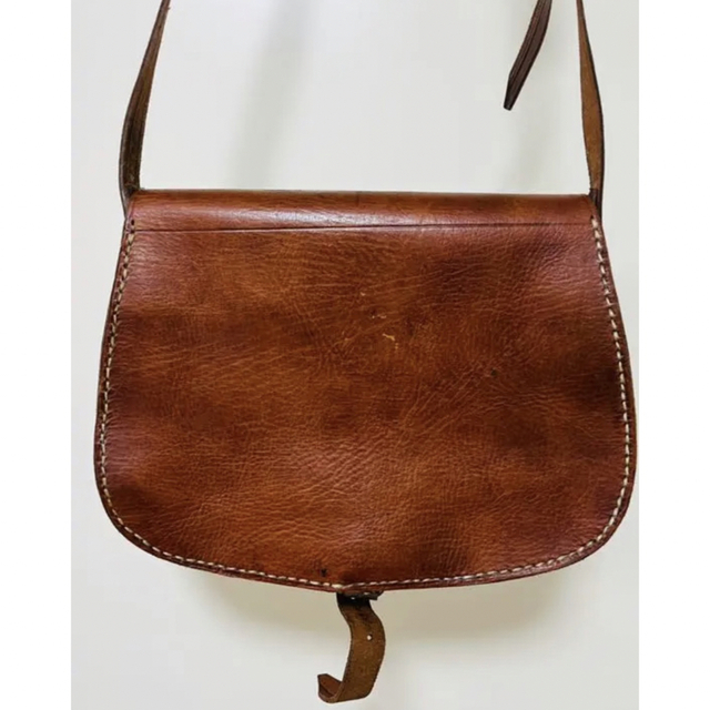 ZARA(ザラ)のモロッコ購入 カバン　バッグ　ショルダー　本革　レザー　ブラウン　茶色 レディースのバッグ(ショルダーバッグ)の商品写真