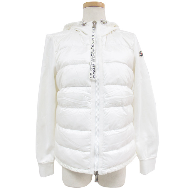 【未使用】MONCLER クロップド パーカー　Sサイズ　シルクホワイト　正規品