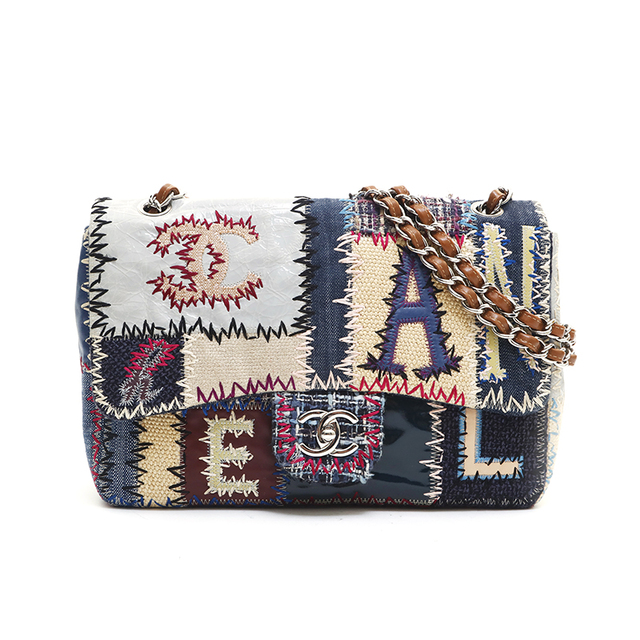 シャネル CHANEL パッチワーク ツイード デニム レザー ショルダー