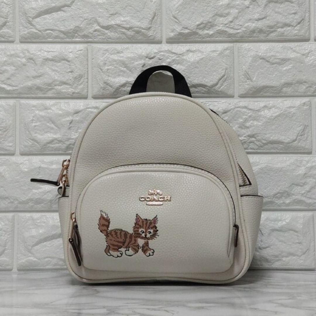 【新品未使用】COACH コーチ ミニコートバックパック リュック ホワイト