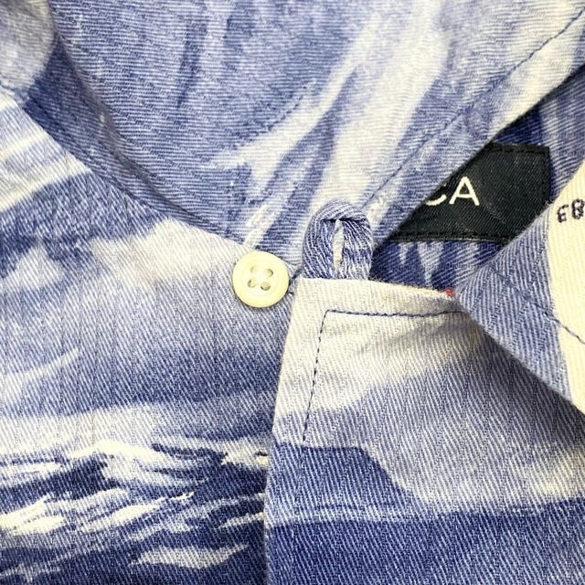 NAUTICA - US古着 NAUTICA アロハシャツ 半袖 開襟 総柄 ヨット 海 波 ... USED USA ビッグサイズ 半袖 開襟シャツ ループ留め vintage