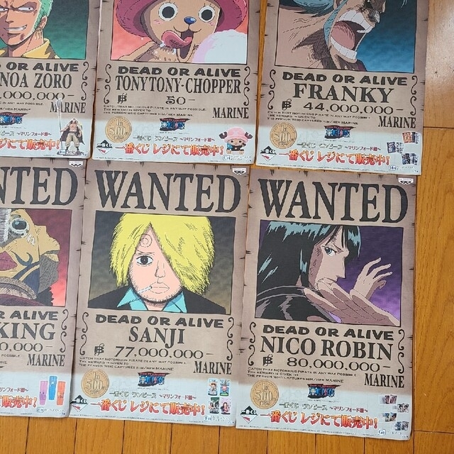 手配書　一番くじ　非売品　ワンピース　ONE PIECE　８枚セット