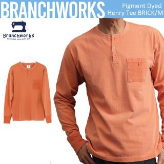 ブランチワークス(Branchworks)の日本製 Branchworks エメラルド天竺 ヘンリーネック 長袖Tシャツ M(Tシャツ/カットソー(七分/長袖))