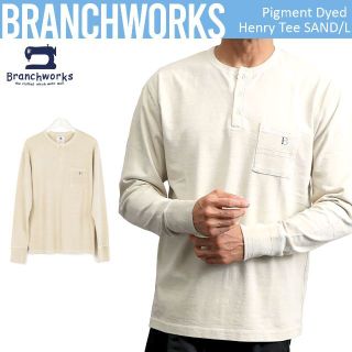 ブランチワークス(Branchworks)の日本製 Branchworks エメラルド天竺 ヘンリーネック 長袖Tシャツ L(Tシャツ/カットソー(七分/長袖))