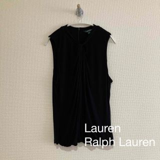 ラルフローレン(Ralph Lauren)の美品　Lauren ノースリーブ　黒　XXL(キャミソール)