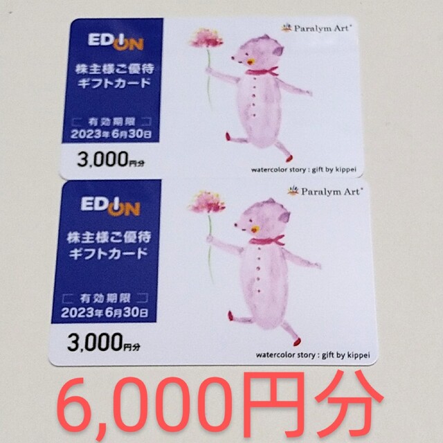 エディオン株主優待 6,000円分ショッピング