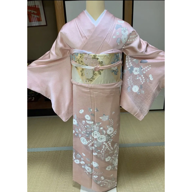 正絹 美しい訪問着 袋帯 帯締め帯揚げ4点フルセット 非売品 www