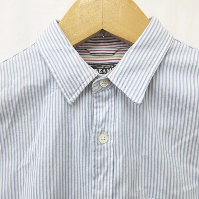 BEAMS(ビームス)のビームス シャツ カジュアル 半袖 シャツカラー ストライプ 綿 ブルー M メンズのトップス(シャツ)の商品写真