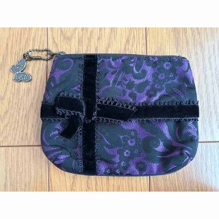 アナスイ(ANNA SUI)の【最終価格】ANNA SUI ティッシュポーチ パープル ブラック リボン (ポーチ)