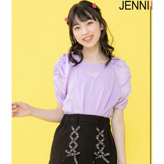ジェニィ(JENNI)の150cm  ジェニィベル　シフォンギャザーパフ袖Tシャツ  新品(Tシャツ/カットソー)