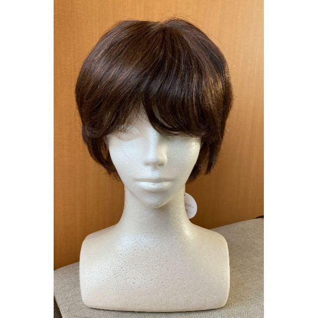【10％OFF】 未使用品！人毛100％ カールショート 栗色 ショート