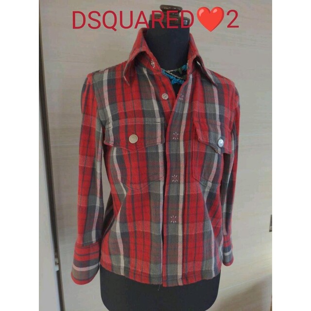 DSQUARED2♥D2♥ディースクエアードチェック柄シャツジャケットシャツ40