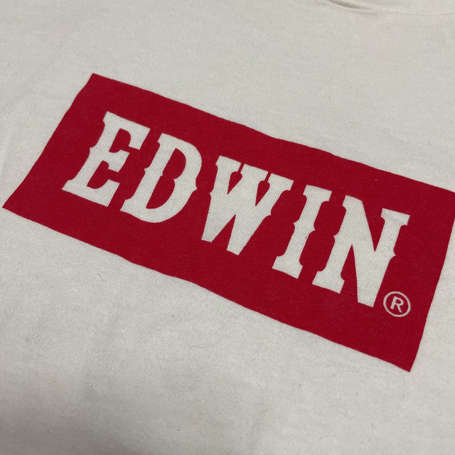 EDWIN(エドウィン)のEDWIN Tシャツ プリント ロゴ ホワイト レッド 白 赤 メンズ 古着 L メンズのトップス(Tシャツ/カットソー(半袖/袖なし))の商品写真