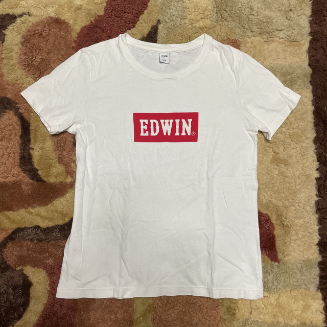 EDWIN(エドウィン)のEDWIN Tシャツ プリント ロゴ ホワイト レッド 白 赤 メンズ 古着 L メンズのトップス(Tシャツ/カットソー(半袖/袖なし))の商品写真